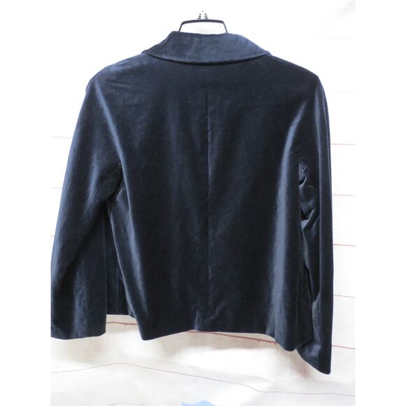 Lot of 2 Talbots Petite Size 10 Medium Blue Velour Blazer & Blouse Top - Picture 5 of 12